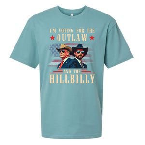 IM Voting For The Outlaw And The Hillbilly Trump Vance 2024 Sueded Cloud Jersey T-Shirt