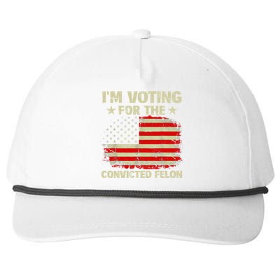 IM Voting For The Convicted Felon Us Flag Trump 2024 Snapback Five-Panel Rope Hat