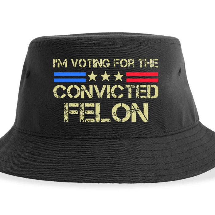 IM Voting For The Convicted Fellon 2024 Us Flag Protrump Sustainable Bucket Hat