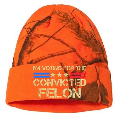 IM Voting For The Convicted Fellon 2024 Us Flag Protrump Kati Licensed 12" Camo Beanie