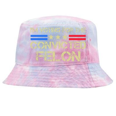 IM Voting For The Convicted Fellon 2024 Us Flag Protrump Tie-Dyed Bucket Hat