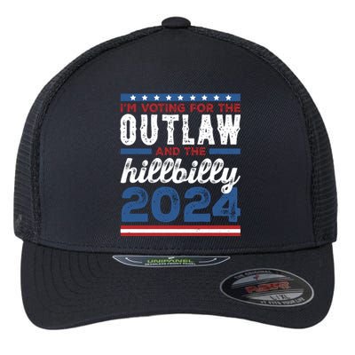 Im Voting For The Outlaw And The Hillbilly 2024 Vintage Election Flexfit Unipanel Trucker Cap