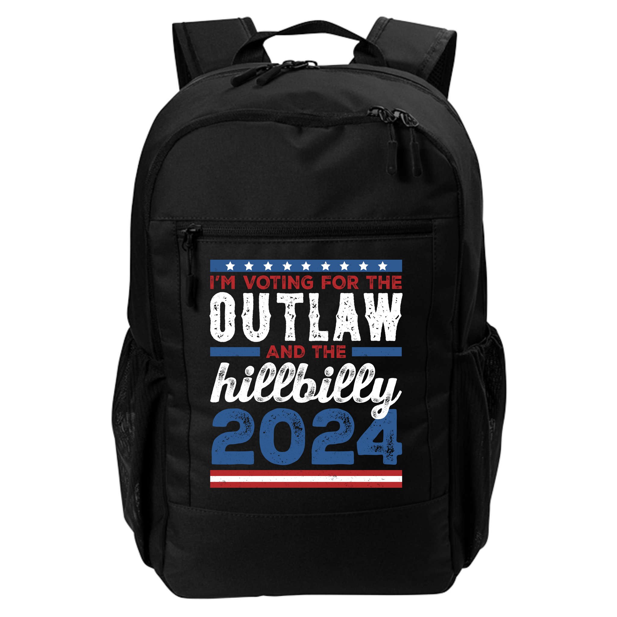 Im Voting For The Outlaw And The Hillbilly 2024 Vintage Election Backpack