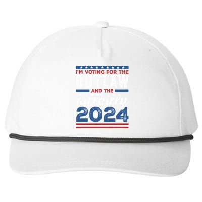 Im Voting For The Outlaw And The Hillbilly 2024 Vintage Election Snapback Five-Panel Rope Hat