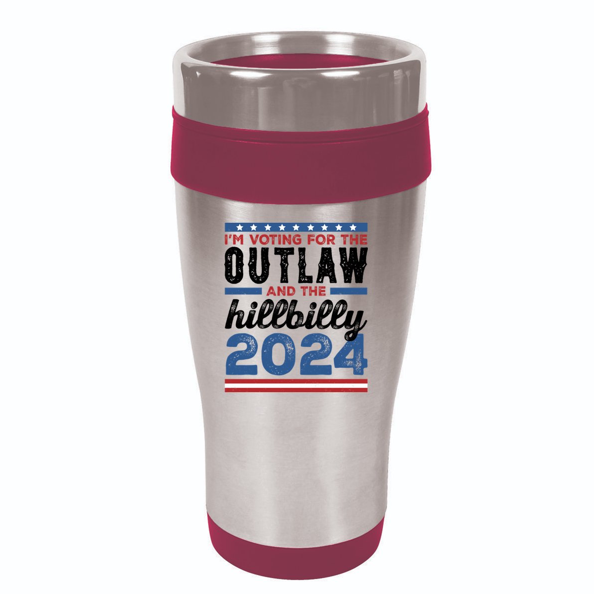 Im Voting For The Outlaw And The Hillbilly 2024 Vintage Election 16oz Travel Tumbler