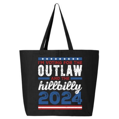 Im Voting For The Outlaw And The Hillbilly 2024 Vintage Election 25L Jumbo Tote