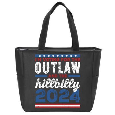 Im Voting For The Outlaw And The Hillbilly 2024 Vintage Election Zip Tote Bag