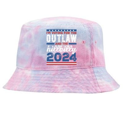 Im Voting For The Outlaw And The Hillbilly 2024 Vintage Election Tie-Dyed Bucket Hat