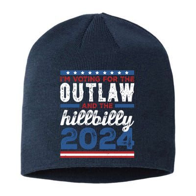 Im Voting For The Outlaw And The Hillbilly 2024 Vintage Election Sustainable Beanie