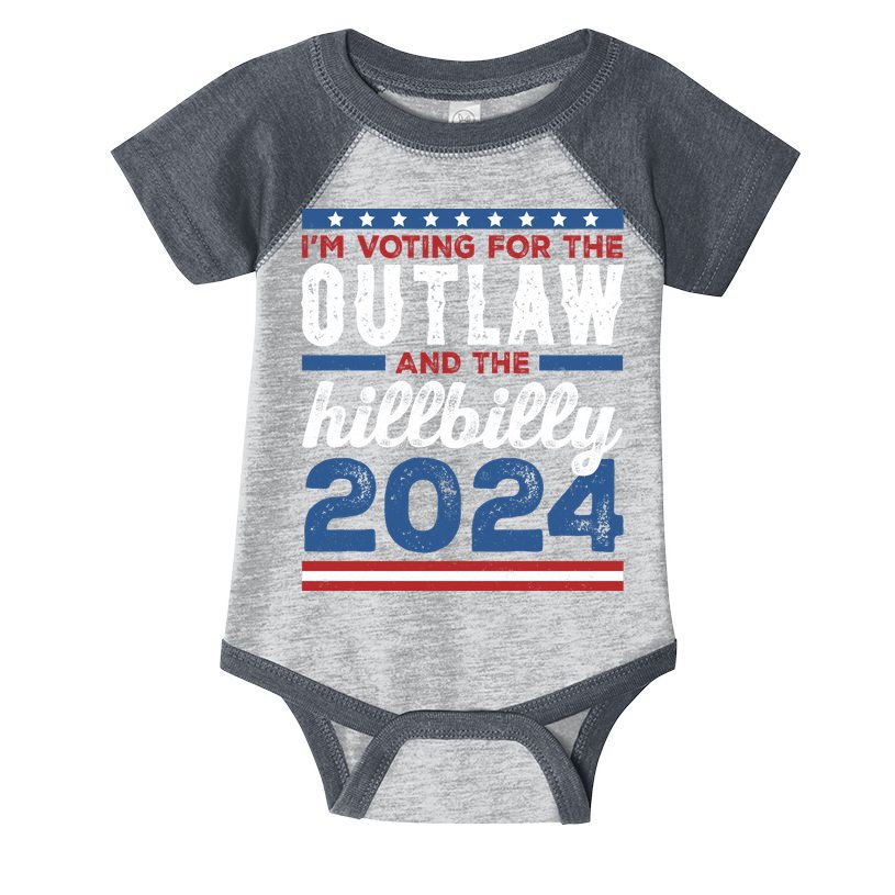 Im Voting For The Outlaw And The Hillbilly 2024 Vintage Election Infant Baby Jersey Bodysuit