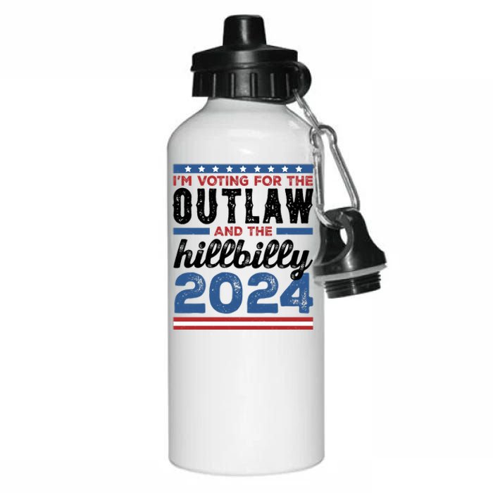 Im Voting For The Outlaw And The Hillbilly 2024 Vintage Election Aluminum Water Bottle