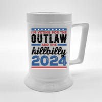 Im Voting For The Outlaw And The Hillbilly 2024 Vintage Election Beer Stein