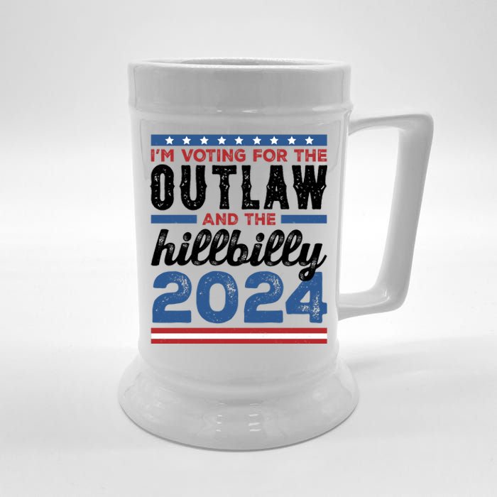 Im Voting For The Outlaw And The Hillbilly 2024 Vintage Election Beer Stein