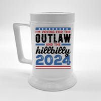 Im Voting For The Outlaw And The Hillbilly 2024 Vintage Election Beer Stein