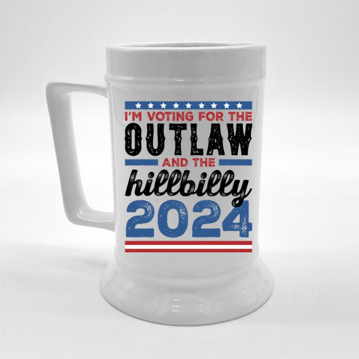 Im Voting For The Outlaw And The Hillbilly 2024 Vintage Election Beer Stein