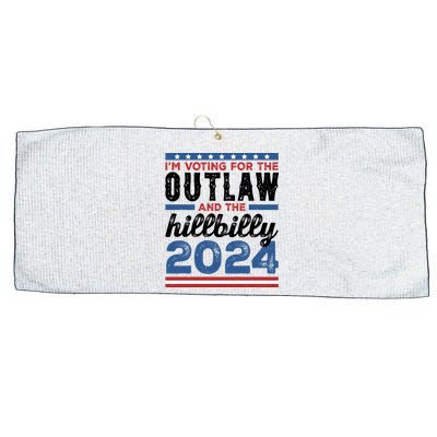 Im Voting For The Outlaw And The Hillbilly 2024 Vintage Election Large Microfiber Waffle Golf Towel