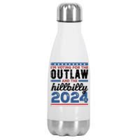 Im Voting For The Outlaw And The Hillbilly 2024 Vintage Election Stainless Steel Insulated Water Bottle