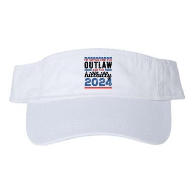 Im Voting For The Outlaw And The Hillbilly 2024 Vintage Election Valucap Bio-Washed Visor