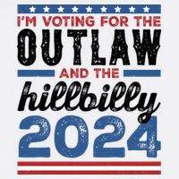 Im Voting For The Outlaw And The Hillbilly 2024 Vintage Election Women's V-Neck T-Shirt