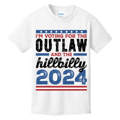 Im Voting For The Outlaw And The Hillbilly 2024 Vintage Election Kids T-Shirt
