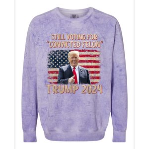 Im Voting For The Nonconvicted Felon Funny Pro Biden 2024 Colorblast Crewneck Sweatshirt