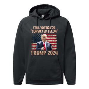 Im Voting For The Nonconvicted Felon Funny Pro Biden 2024 Performance Fleece Hoodie