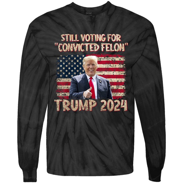 Im Voting For The Nonconvicted Felon Funny Pro Biden 2024 Tie-Dye Long Sleeve Shirt