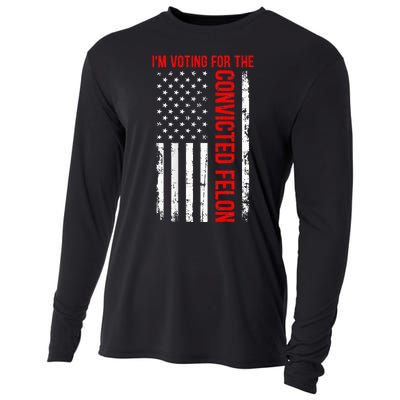 IM Voting For The Convicted Felon 2024 Usa Flag Cooling Performance Long Sleeve Crew