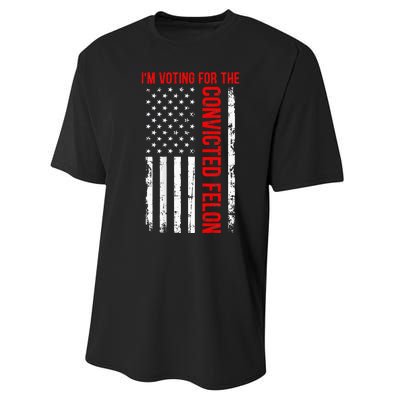 IM Voting For The Convicted Felon 2024 Usa Flag Performance Sprint T-Shirt