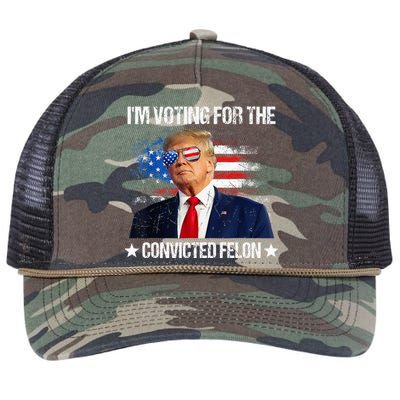 IM Voting For The Convicted Felon Funny Pro 2024 Retro Rope Trucker Hat Cap