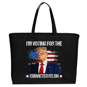 IM Voting For The Convicted Felon Funny Pro 2024 Cotton Canvas Jumbo Tote