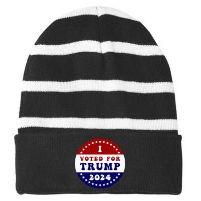 I Voted For President Trump In 2024 Inauguration Day 2025 Striped Beanie with Solid Band