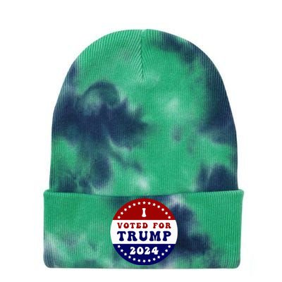 I Voted For President Trump In 2024 Inauguration Day 2025 Tie Dye 12in Knit Beanie