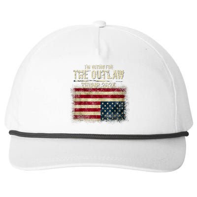 IM Voting For The Outlaw Trump 2024 Upsidedown Flag Snapback Five-Panel Rope Hat