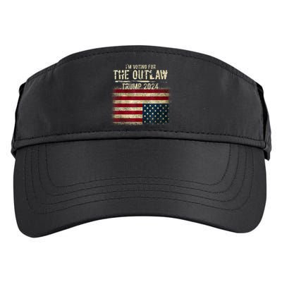 IM Voting For The Outlaw Trump 2024 Upsidedown Flag Adult Drive Performance Visor