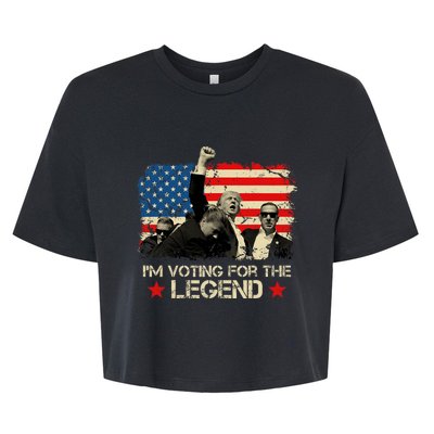 IM Voting For The Legend Trump American Flag Pennsylvania Bella+Canvas Jersey Crop Tee