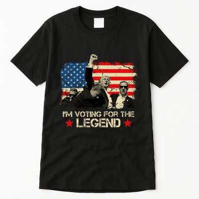 IM Voting For The Legend Trump American Flag Pennsylvania Tall T-Shirt