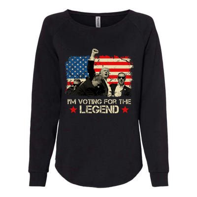 IM Voting For The Legend Trump American Flag Pennsylvania Womens California Wash Sweatshirt