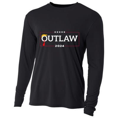 IM Voting For The Outlaw The Convicted Felon Funny Cooling Performance Long Sleeve Crew