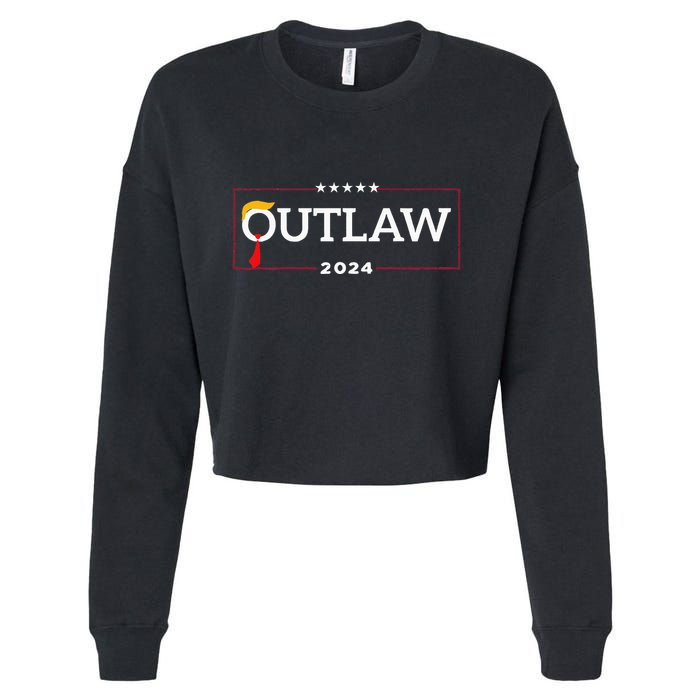 IM Voting For The Outlaw The Convicted Felon Funny Cropped Pullover Crew