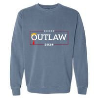 IM Voting For The Outlaw The Convicted Felon Funny Garment-Dyed Sweatshirt