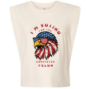 IM Voting For The Convicted Felon Funny Pro Trump 2024 Garment-Dyed Women's Muscle Tee