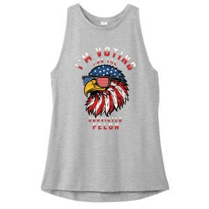 IM Voting For The Convicted Felon Funny Pro Trump 2024 Ladies PosiCharge Tri-Blend Wicking Tank