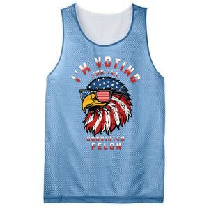 IM Voting For The Convicted Felon Funny Pro Trump 2024 Mesh Reversible Basketball Jersey Tank