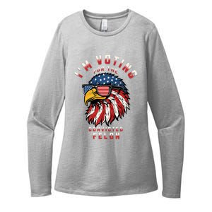 IM Voting For The Convicted Felon Funny Pro Trump 2024 Womens CVC Long Sleeve Shirt