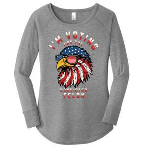 IM Voting For The Convicted Felon Funny Pro Trump 2024 Women's Perfect Tri Tunic Long Sleeve Shirt