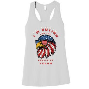 IM Voting For The Convicted Felon Funny Pro Trump 2024 Women's Racerback Tank