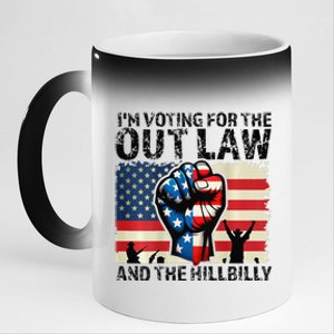 IM Voting For The Outlaw And The Hillbilly 11oz Black Color Changing Mug