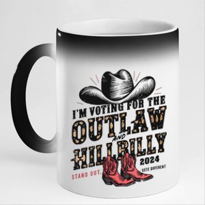 Im Voting For The Outlaw And The Hillbilly 2024 Retro 11oz Black Color Changing Mug