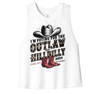 Im Voting For The Outlaw And The Hillbilly 2024 Retro Women's Racerback Cropped Tank